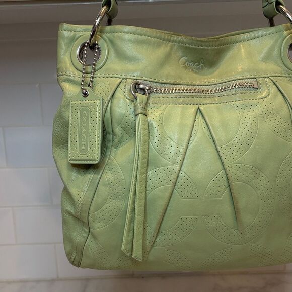 Coach Bag Purse Handbag Leather Parker Perforated Signature OpArt Hobo Crossbody - Picture 4 of 16